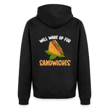 Sandwich Lover Gift - Unisex Premium Organic Zip Hoodie - black - Back - Nico (187cm)