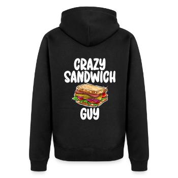Sandwich Lover Gift - Unisex Premium Organic Zip Hoodie - black - Back - Nico (187cm)