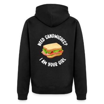 Sandwich Lover Gift - Unisex Premium Organic Zip Hoodie - black - Back - Nico (187cm)