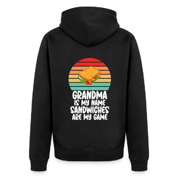 Sandwich Lover Gift - Unisex Premium Organic Zip Hoodie - black - Back - Nico (187cm)