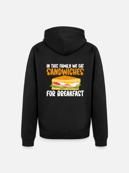 Sandwich Lover Gift - Unisex Premium Organic Zip Hoodie - black