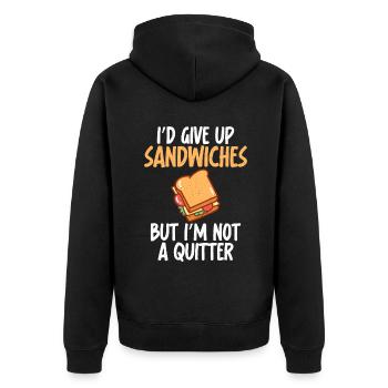 Sandwich Lover Gift - Unisex Premium Organic Zip Hoodie - black - Back - Nico (187cm)