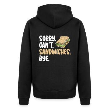 Sandwich Lover Gift - Unisex Premium Organic Zip Hoodie - black - Back - Nico (187cm)