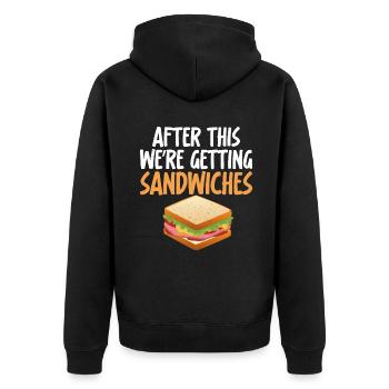 Sandwich Lover Gift - Unisex Premium Organic Zip Hoodie - black - Back - Nico (187cm)