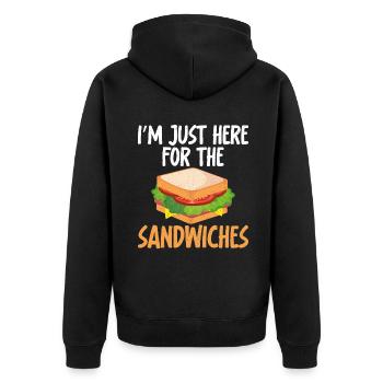 Sandwich Lover Gift - Unisex Premium Organic Zip Hoodie - black - Back - Nico (187cm)