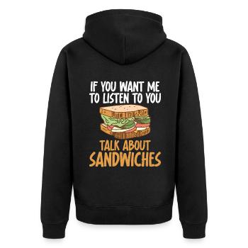 Sandwich Lover Gift - Unisex Premium Organic Zip Hoodie - black - Back - Nico (187cm)