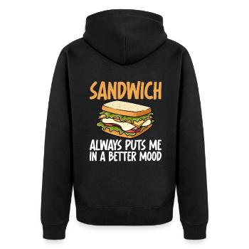 Sandwich Lover Gift - Unisex Premium Organic Zip Hoodie - black - Back - Nico (187cm)