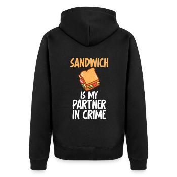 Sandwich Lover Gift - Unisex Premium Organic Zip Hoodie - black - Back - Nico (187cm)