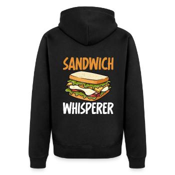 Sandwich Lover Gift - Unisex Premium Organic Zip Hoodie - black - Back - Nico (187cm)