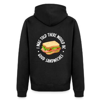 Sandwich Lover Gift - Unisex Premium Organic Zip Hoodie - black - Back - Nico (187cm)
