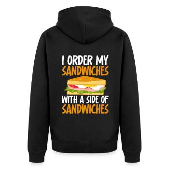 Sandwich Lover Gift - Unisex Premium Organic Zip Hoodie - black - Back - Nico (187cm)