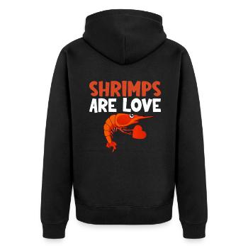 Shrimp Lover Gift - Unisex Premium Organic Zip Hoodie - black - Back - Nico (187cm)