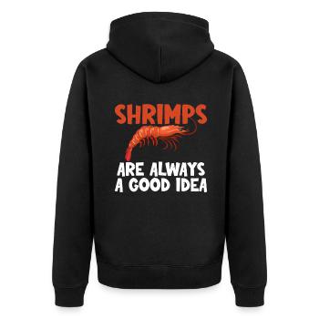 Shrimp Lover Gift - Unisex Premium Organic Zip Hoodie - black - Back - Nico (187cm)