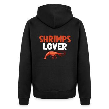 Shrimp Lover Gift - Unisex Premium Organic Zip Hoodie - black - Back - Nico (187cm)
