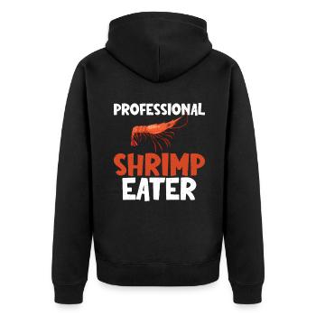 Garnelenliebhaber Geschenk - Unisex Premium Bio Zip Hoodie - Schwarz - Hinten - Nico (187cm)