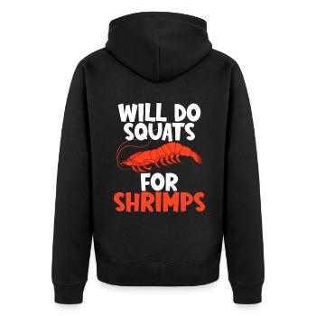 Shrimp Lover Gift - Unisex Premium Organic Zip Hoodie - black - Back - Nico (187cm)
