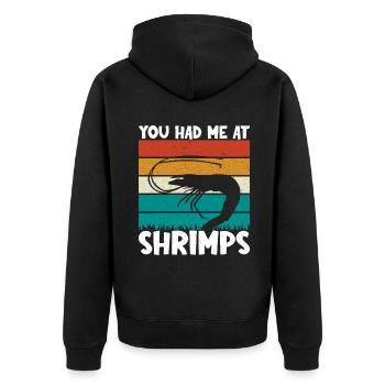 Shrimp Lover Gift - Unisex Premium Organic Zip Hoodie - black - Back - Nico (187cm)