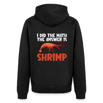 Garnelenliebhaber Geschenk - Unisex Premium Bio Zip Hoodie - Schwarz - Hinten - Nico (187cm)