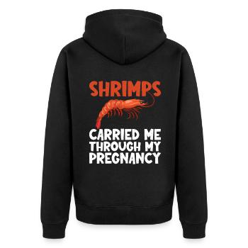 Shrimp Lover Gift - Unisex Premium Organic Zip Hoodie - black - Back - Nico (187cm)