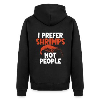 Shrimp Lover Gift - Unisex Premium Organic Zip Hoodie - black - Back - Nico (187cm)