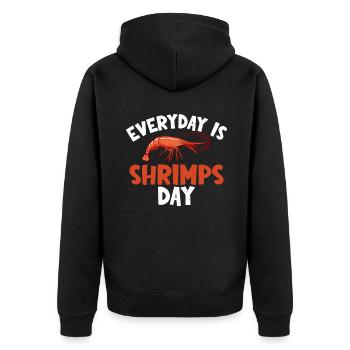 Shrimp Lover Gift - Unisex Premium Organic Zip Hoodie - black - Back - Nico (187cm)