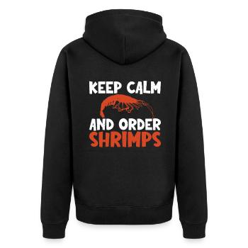 Shrimp Lover Gift - Unisex Premium Organic Zip Hoodie - black - Back - Nico (187cm)