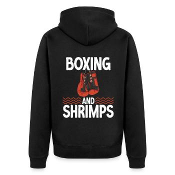 Shrimp Lover Gift - Unisex Premium Organic Zip Hoodie - black - Back - Nico (187cm)