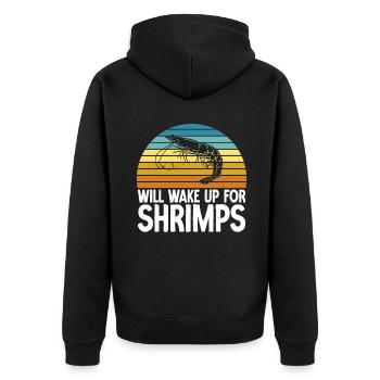 Shrimp Lover Gift - Unisex Premium Organic Zip Hoodie - black - Back - Nico (187cm)