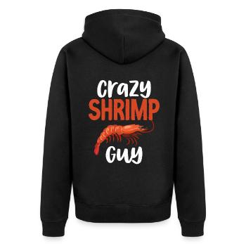 Garnelenliebhaber Geschenk - Unisex Premium Bio Zip Hoodie - Schwarz - Hinten - Nico (187cm)