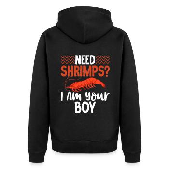 Shrimp Lover Gift - Unisex Premium Organic Zip Hoodie - black - Back - Nico (187cm)