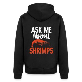 Shrimp Lover Gift - Unisex Premium Organic Zip Hoodie - black - Back - Nico (187cm)