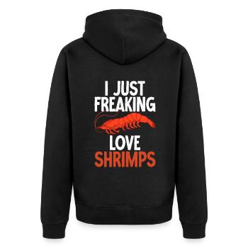 Shrimp Lover Gift - Unisex Premium Organic Zip Hoodie - black - Back - Nico (187cm)