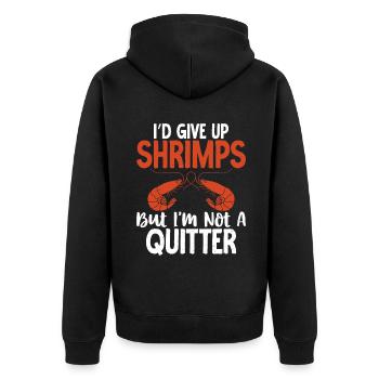 Garnelenliebhaber Geschenk - Unisex Premium Bio Zip Hoodie - Schwarz - Hinten - Nico (187cm)