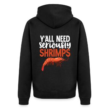 Shrimp Lover Gift - Unisex Premium Organic Zip Hoodie - black - Back - Nico (187cm)