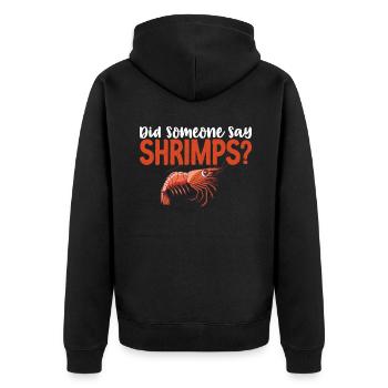 Garnelenliebhaber Geschenk - Unisex Premium Bio Zip Hoodie - Schwarz - Hinten - Nico (187cm)