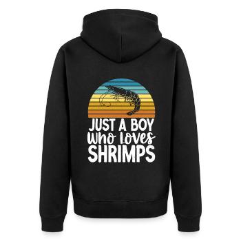 Shrimp Lover Gift - Unisex Premium Organic Zip Hoodie - black - Back - Nico (187cm)