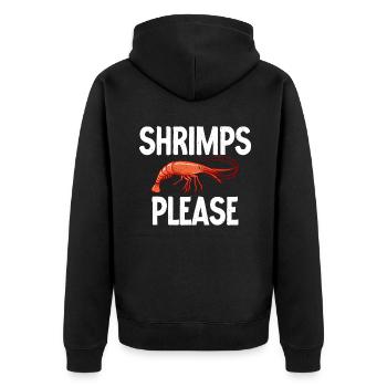 Garnelenliebhaber Geschenk - Unisex Premium Bio Zip Hoodie - Schwarz - Hinten - Nico (187cm)