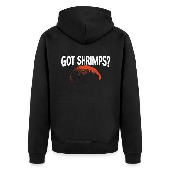 Garnelenliebhaber Geschenk - Unisex Premium Bio Zip Hoodie - Schwarz - Hinten - Nico (187cm)