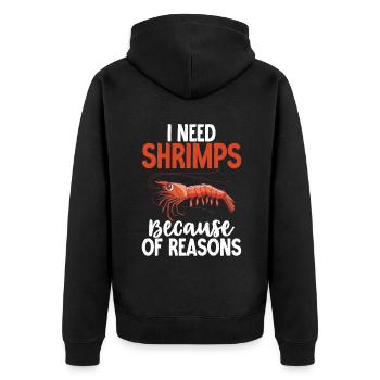 Shrimp Lover Gift - Unisex Premium Organic Zip Hoodie - black - Back - Nico (187cm)