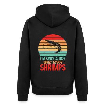 Shrimp Lover Gift - Unisex Premium Organic Zip Hoodie - black - Back - Nico (187cm)