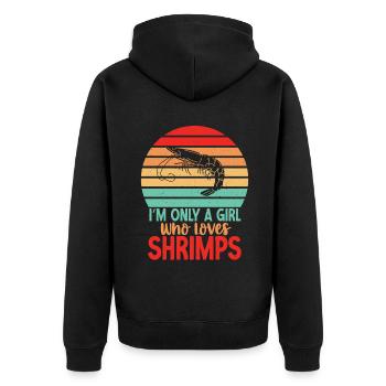Shrimp Lover Gift - Unisex Premium Organic Zip Hoodie - black - Back - Nico (187cm)