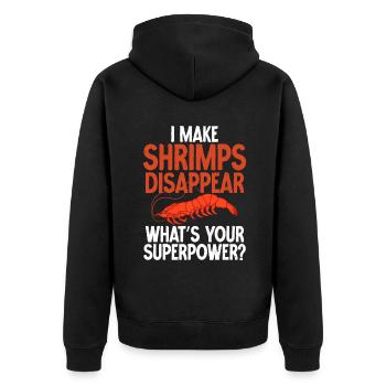 Shrimp Lover Gift - Unisex Premium Organic Zip Hoodie - black - Back - Nico (187cm)
