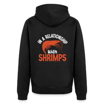 Garnelenliebhaber Geschenk - Unisex Premium Bio Zip Hoodie - Schwarz - Hinten - Nico (187cm)