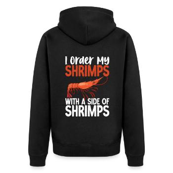Shrimp Lover Gift - Unisex Premium Organic Zip Hoodie - black - Back - Nico (187cm)