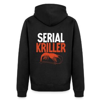Shrimp Lover Gift - Unisex Premium Organic Zip Hoodie - black - Back - Nico (187cm)