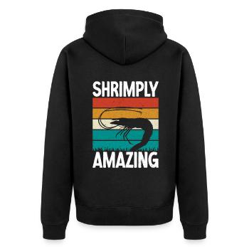 Shrimp Lover Gift - Unisex Premium Organic Zip Hoodie - black - Back - Nico (187cm)
