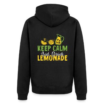 Lemonade Gift Ideas - Unisex Premium Organic Zip Hoodie - black - Back - Nico (187cm)
