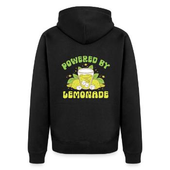 Limonade Geschenkideen - Unisex Premium Bio Zip Hoodie - Schwarz - Hinten - Nico (187cm)