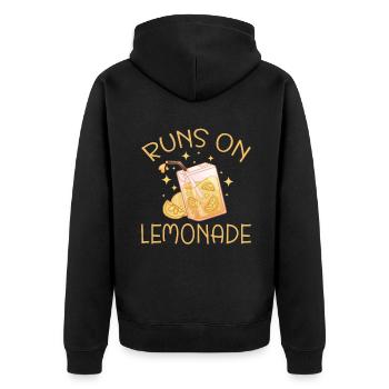 Limonade Geschenkideen - Unisex Premium Bio Zip Hoodie - Schwarz - Hinten - Nico (187cm)