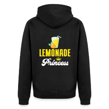 Limonade Geschenkideen - Unisex Premium Bio Zip Hoodie - Schwarz - Hinten - Nico (187cm)